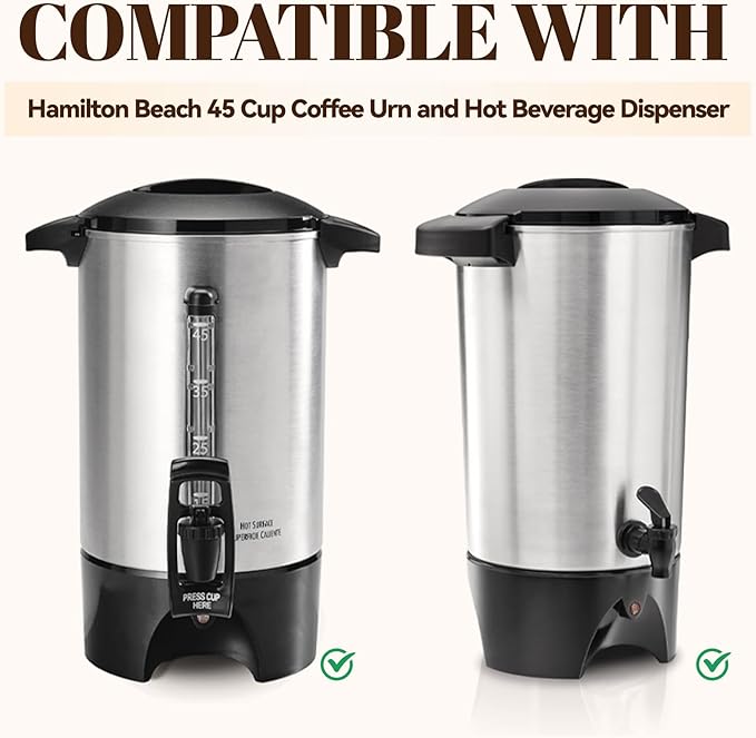 Paper Coffee Filters for Hamilton Beach 45 Cup Coffee Urn and Hot Beverage Dispenser, Unbleached Large Coffee Filters for Most 30-50 Cup Large Coffee Maker, 100 Pcs
