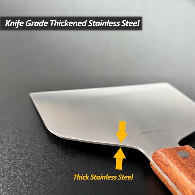 Stainless Steel Metal Spatula Set For Griddle, Grill Spatula Scraper for BBQ/Flat Top Grill- Full Tang Handle -Thicked Blade- Beveled Edges, Great Griddle Accessories for Pancake/Smash Burgers