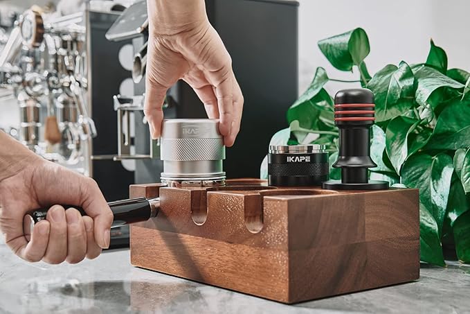 IKAPE Coffee Products, 53MM Espresso Tamper, Premium Barista Coffee Calibrated Tamper with Spring Loaded, 100% Stainless Steel Tamper Compatible with 54MM Breville Bottomless Portafilter (Silver)