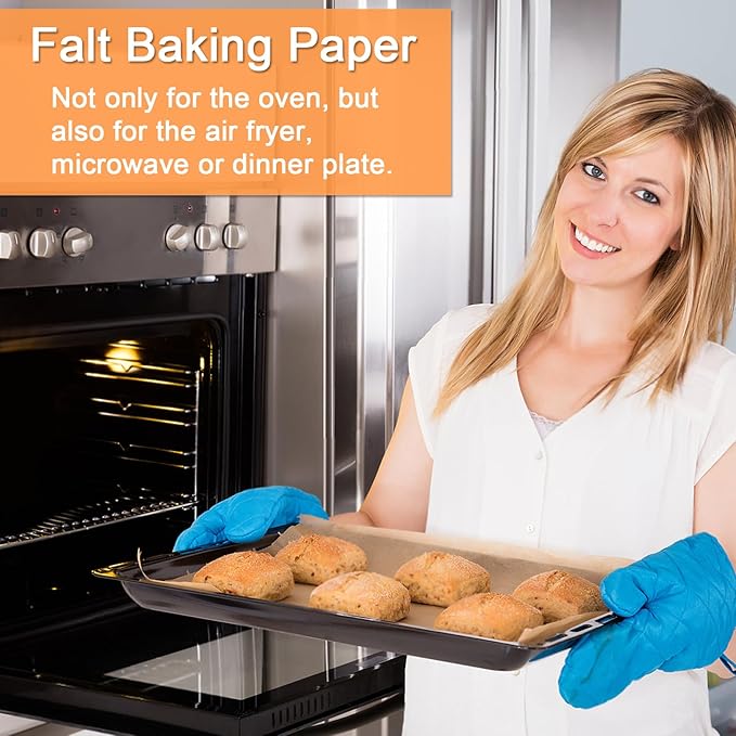 200 Pcs 7.87x7.87 Inch Unbleached Precut Parchment Paper Baking Sheets – Non-Stick Baking Paper for Oven, Air Fryer, Grilling & Steaming, Heat Resistant Up to 450°F
