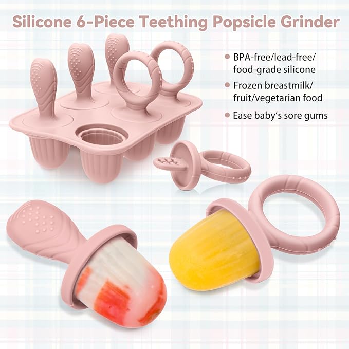 Silicone Baby Popsicle Molds with Sticks, Mini Popsicles Molds for Babies Breastmilk Popsicle Molds for Teething Relief, Frozen Treats Maker Popsicle Maker Ice Pop Mold for Toddlers Kids
