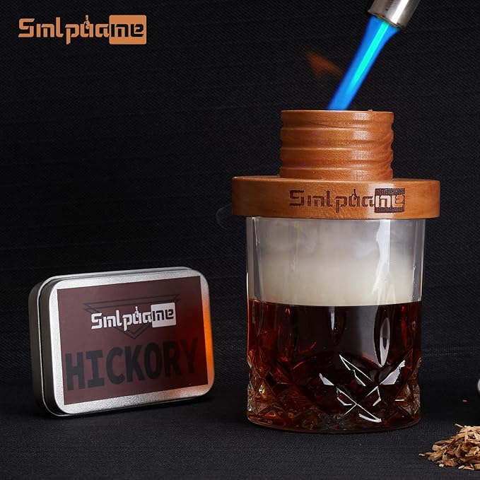 Cocktail Smoker Kit, Old Fashioned Smoker Kit for Bourbon Whiskey Drink, Smoker Infuser Kit with 4 Flavors Wood Chips, Birthday Father's Day Gifts for Husband, Men, Dad
