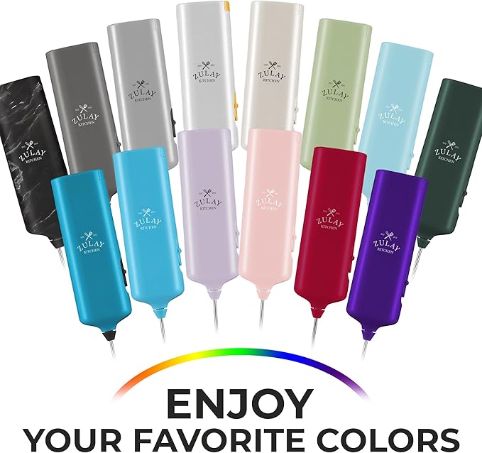Mini & Mighty Milk Frother Wand – Powerful Handheld Coffee Frother, Battery Operated Drink Mixer – Compact Pocket Size – Detachable Whisk for Latte, Cappuccino, Matcha, Hot Chocolate – Pink Salt