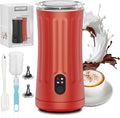 Milk Frother, 4-in-1 Electric Milk Frother and Steamer, Automatic Hot and Cold Foam Maker and Milk Warmer for Coffee, Latte, Cappuccino, Macchiato, Hot Chocolate(Cardinal Red)