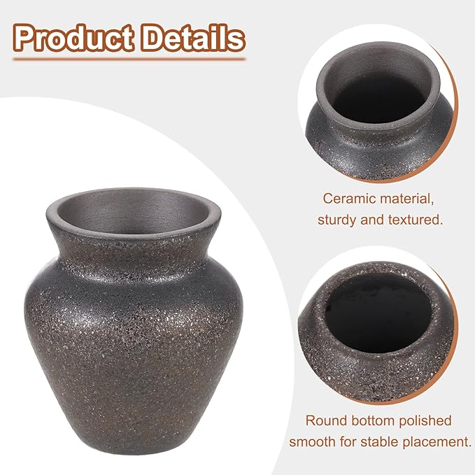 HARFINGTON Ceramic Chasen Stand 67mm Matcha Whisk Holder, Traditional Matcha Tea Chasen Holder, Black Gold