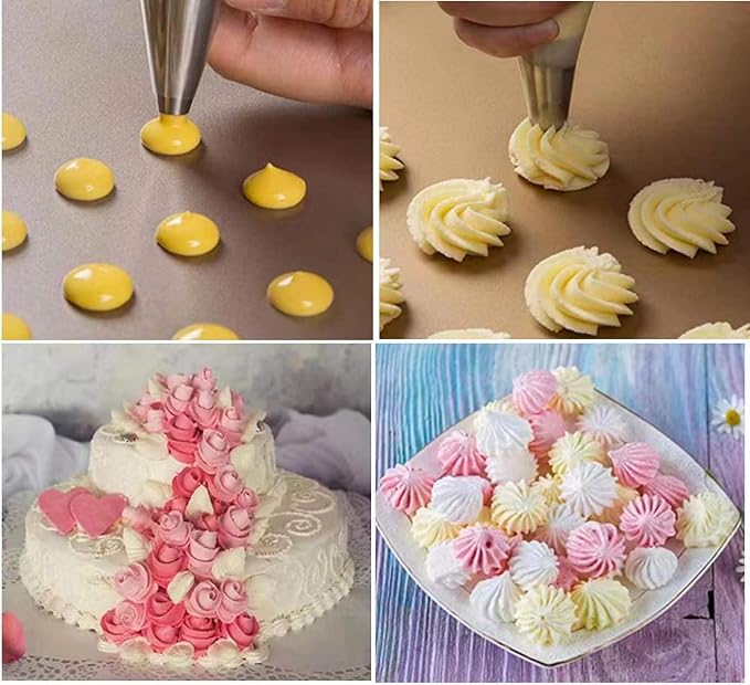 Piping Bags,100pcs 12 Inch Anti Burst Disposable Cake Decorating Bags,Non-Slip Pastry Bags-Ideal for Cakes,Cream Frosting and Cookie Decorating