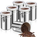 Lallisa 1 Pcs Stainless Steel Canisters 62 oz Stainless Steel Containers with Lids Food Storage Container with Airtight Clamp Lid Coffee Containers for Tea Sugar Coffee Flour Kitchen Counters