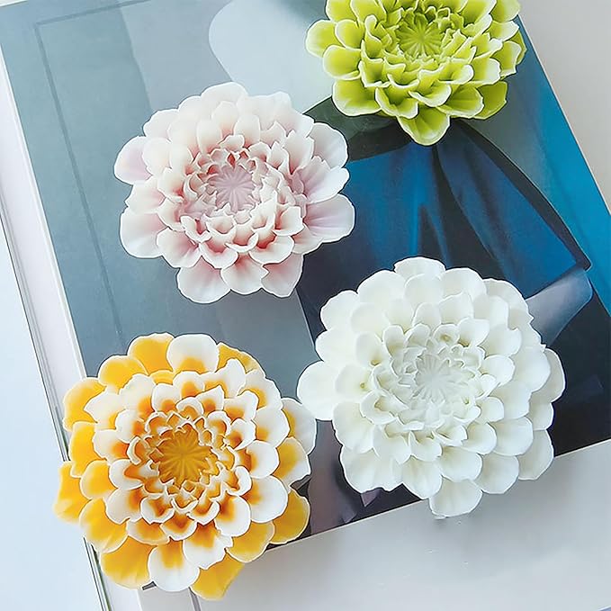 Large Flower Succulent Candle Mold Resin Casting Silicone Molds for Home Decor & Candle Making Wave Spiral Mold