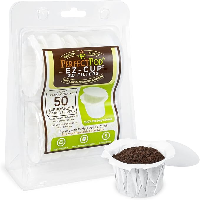 Perfect Pod EZ-Cup Filters by Perfect Pod - 7 Pack (350 Filters) Paper Coffee Pod Filters