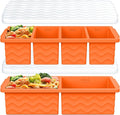Silicone Freezer Molds for Soup with Lid, 1-Cup & 2-Cup Large Ice Cube Trays Food Storage Containers for Meal Prep, Freeze 250mL/125mL Portions – 2 Pack