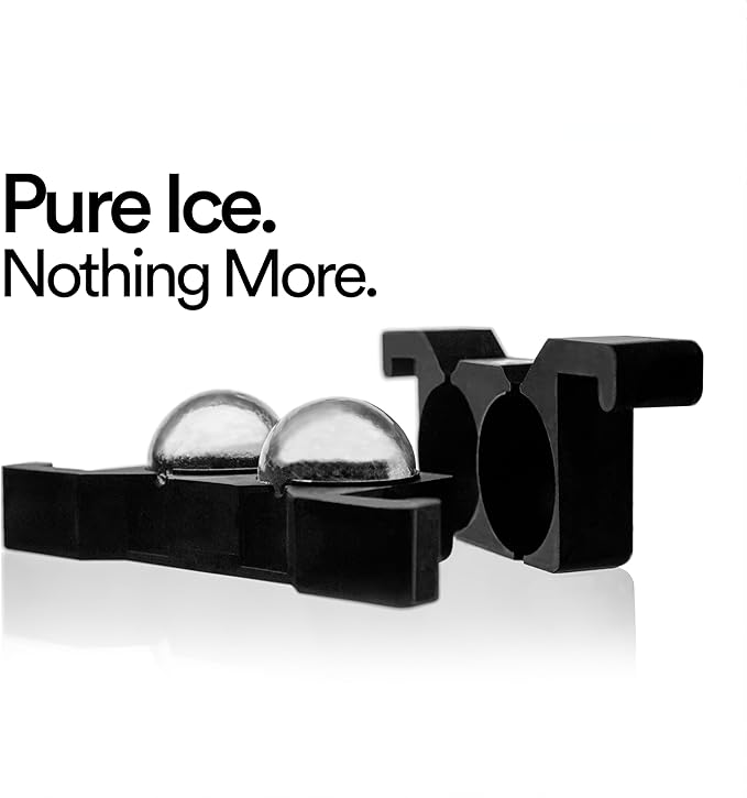 glacio Clear Ice Maker Set – Crystal Clear Ice Ball & Cube Molds for Whiskey and Cocktails | Dilution-Free Directional Freezing Design | Easy Removal