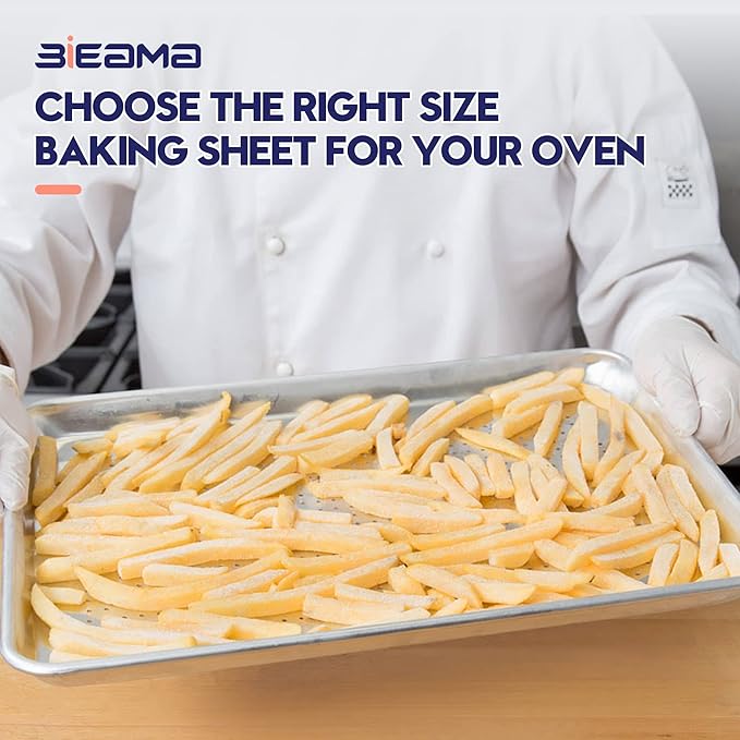 12 Pack Full Size 18" x 26" Aluminum Baking Sheet Pan Perforated, Commercial Bakery Equipment Cookie Sheets, NSF Approved Baking Tray