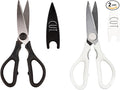 Rae Dunn Kitchen Scissors- Stainless Steel Kitchen Shears, Cooking Scissors for Cutting Meat, Chicken, Herbs and Produce with Blade Cover and Soft Grip Handles (Multi 2 Pack)