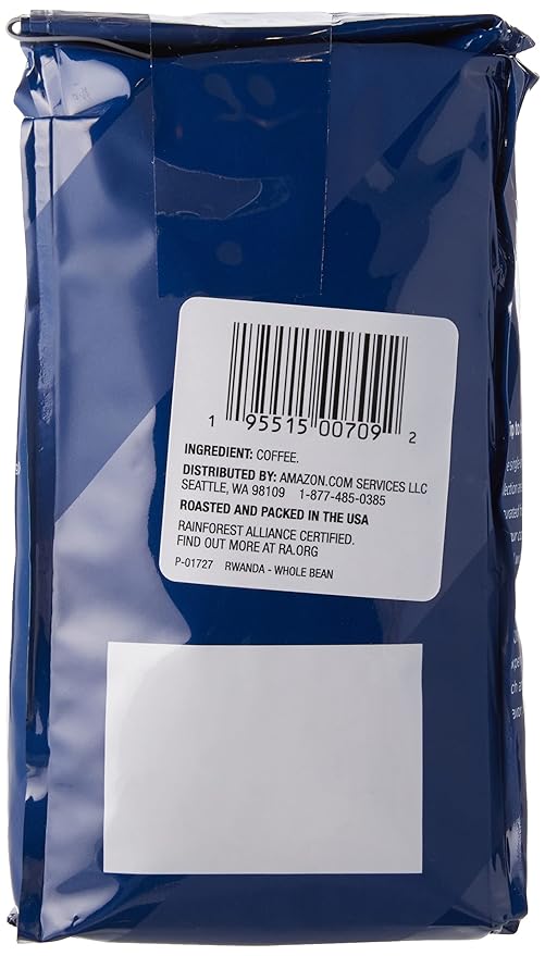 Amazon Fresh, Rwanda Whole Bean Coffee, Light Roast, 12 Ounce