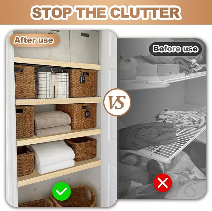 5 Pcs Wire Rack Covers 24x12x3 inch PVC Pantry Shelf Cover 0.31 inch Thick Removable Closet Wire Rack Shelf Covers,Decoration Kitchen Bathroom Office Shelving (Wood Color,24x12x3 inch)