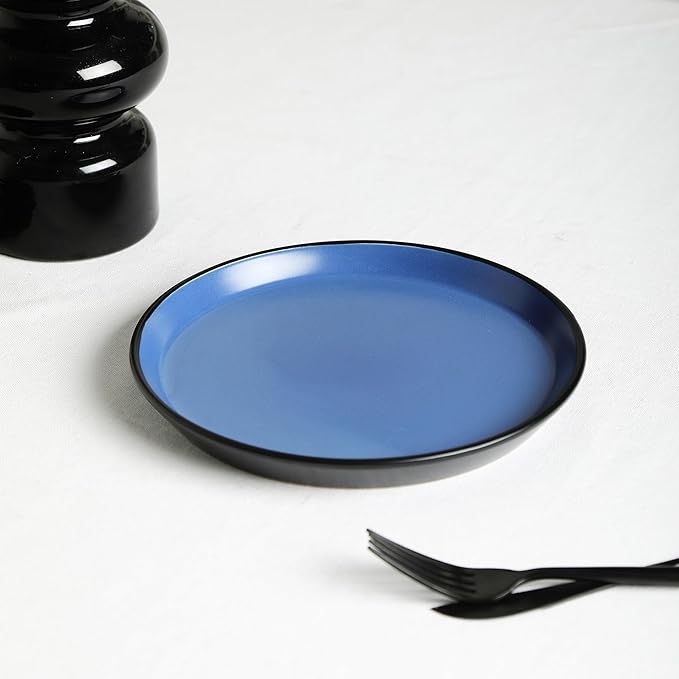 Stone Lain Albie 20-Piece Dinnerware Set Stoneware, Blue and Black