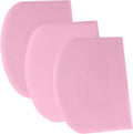 SURDOCA Dough Scraper Bench Scraper - 3P 7.1x4.9" Plastic Flexible Bowl Scraper, Sharp Edge & Angles Cake Scraper. Non-Slip Bakeware Decorating Tools Sculpting & Modeling Tools - Pure Pink