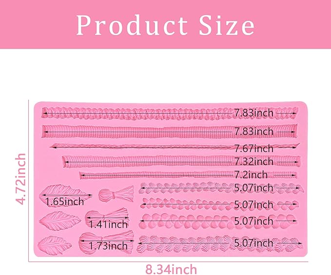 Hemp Rope Fondant Molds, Macrame Tassel Cake Decorating Silicone Molds, Kitchen Candy Chocolate Baking Tools for Cookie Mousse Cupcake Desserts, Epoxy Crafts, Modeling Clay, Candle Decoration, Soap