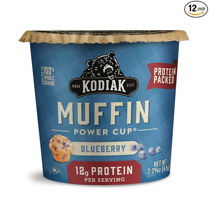 Kodiak Cakes Minute Muffins, Mountain Blueberry, 2.29 Ounce (Pack of 12) (Packaging May Vary)