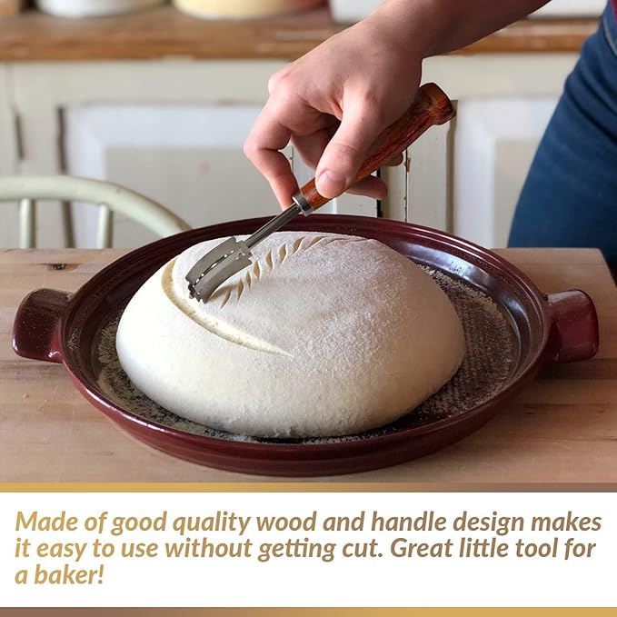 Bread Bosses Bread Bakers Lame Slashing Tool -Dough Making Slasher Tools Baking Sourdough Bread Starter Jar Scoring Knife Razor Cutter Slashing Tool Accessories for Cutting Supplies -Great As A Gift