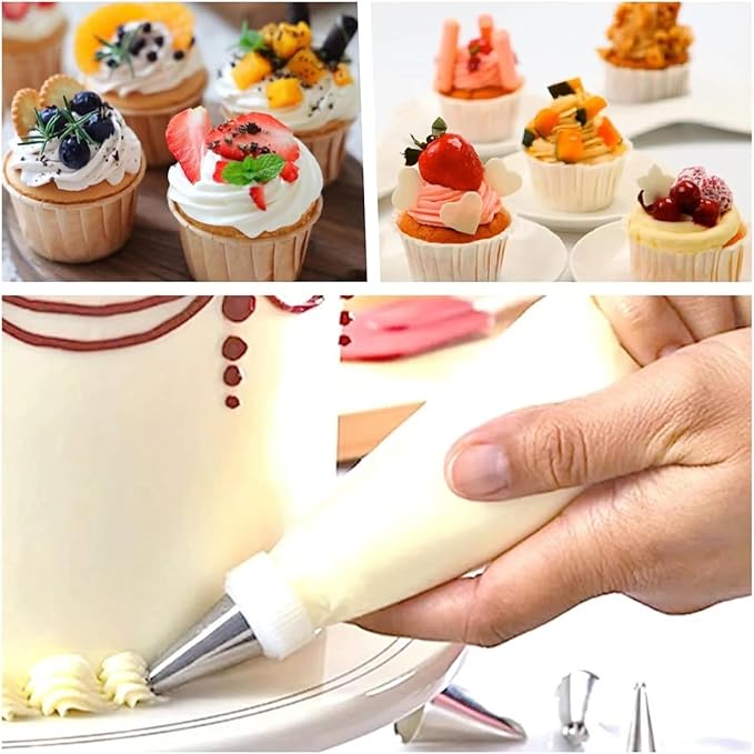 23 inch Frosting Piping Bag Disposable, AMBESTAR 100 Pieces Professional Clear Huge Thickened Cake Decorating Bag for Cream Frosting, Cakes and Cookies Decoration, Baking Lovers Accessories