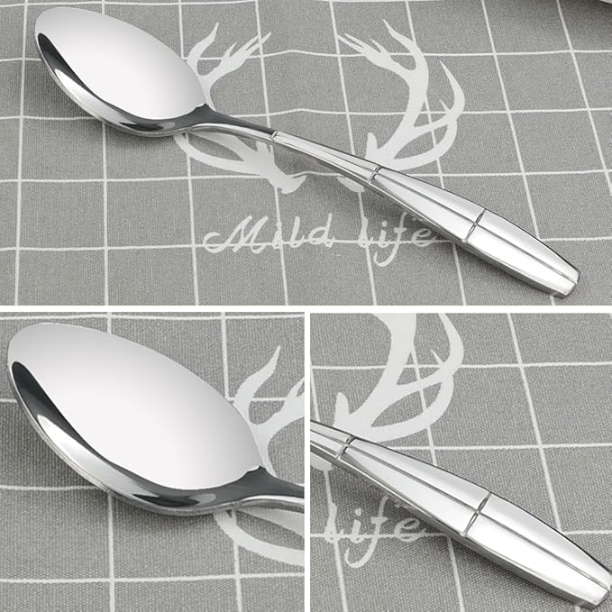 12 Pieces Stainless Steel Dinner Spoons, Silverware Table Spoons