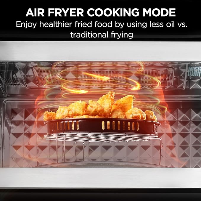 BLACK+DECKER Over the Range Microwave Oven with Air Fryer, Convection, and Bake Modes, 1.5 cu.ft., Stainless Steel, 900 Watts, EC942K6CE-SS