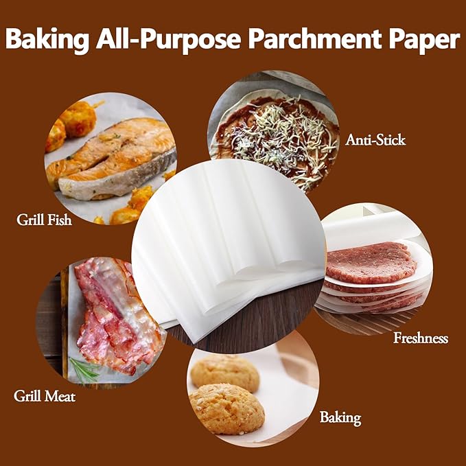 120PCS Thickened Precut Parchment Paper Sheets, 12×16 In Heavy Duty Non-Toxic & Unbleached Parchment Baking Paper, Parchment Paper for Baking, Grilling, Comes in Convenient Packaging