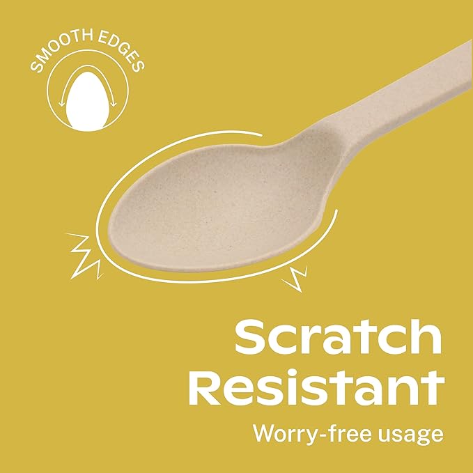 CORAL Light Brown 100% Compostable Silverware Set 340 Pieces - Heavy Duty 160 Forks, 120 Spoons, 60 Knives Bulk - Break Resistant with Smooth Edges, Ocean Friendly Alternative to Plastic Utensils
