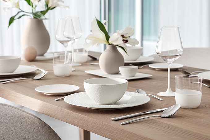 Villeroy & Boch Manufacture Rock Blanc Small Rice Bowl, Premium Porcelain, Made in Germany, 6.75 oz Capacity, 4.25 x 2.5 in, Matte White