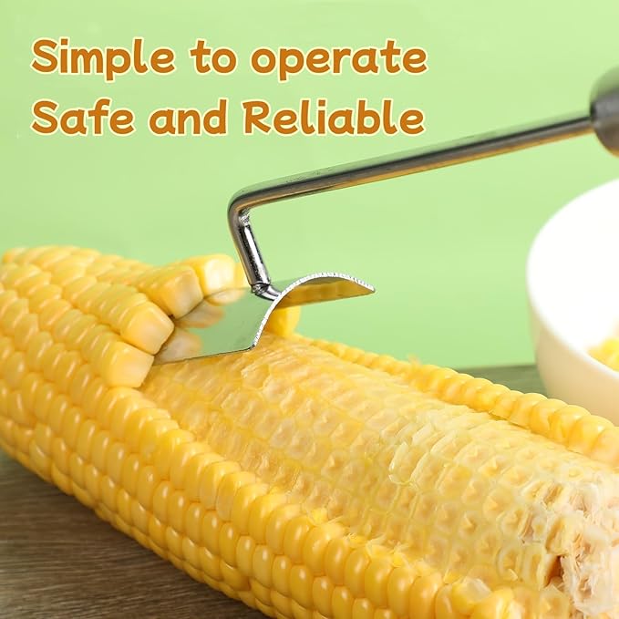 Corn Peeler for Corn on the Cob,Corn Peeler,Corn on The Cob Remover,Stainless Steel corn cob stripper,Quickly Shucking Corn Kernel Remover Tool,Suitable for kitchen and Picnic Enthusiasts (1)