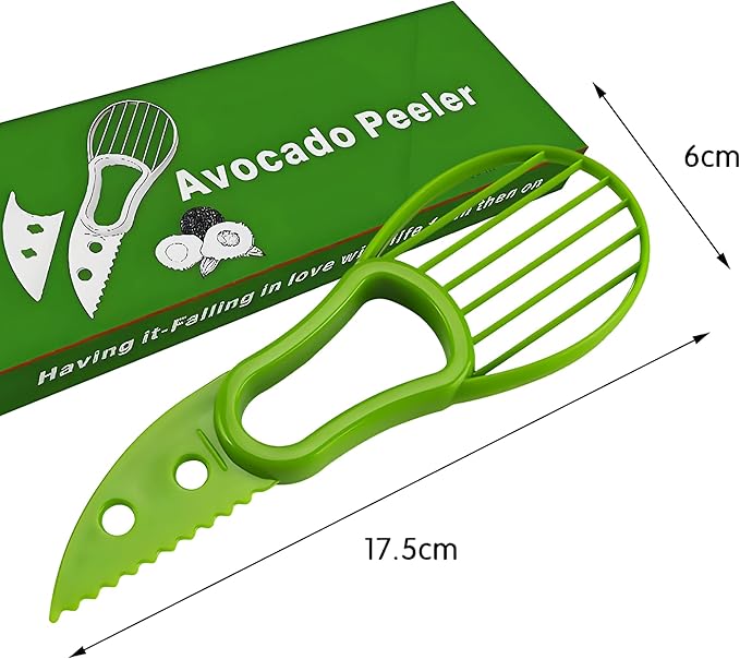 Avocado Slicer Tool 3 in 1, Avocado Pit Remover Kitchen Gadgets, Avocado Corer Tool, Fruit & Avocado Peeler Tools, Green