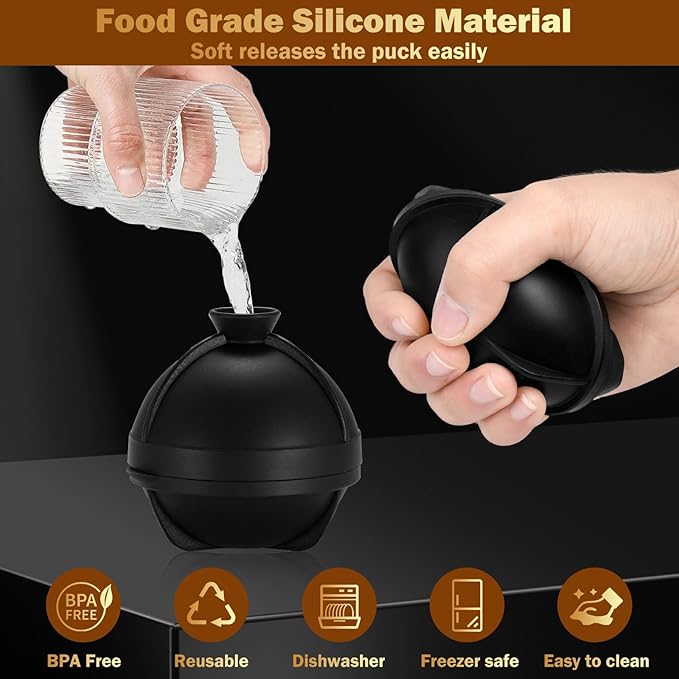 2 Pack Baseball Ice Cube Mold 2.5 Inch Large Silicone 3D Baseball Ice Cube Molds Fun Shapes Novelty Baseball Cube Molds Christmas Gifts for Cocktails, Bourbon, Brandy, Whiskey (2, Baseball)