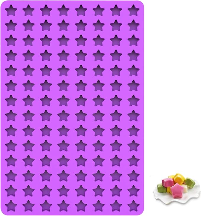 Mini Star Silicone Molds with Scraper for Baking, Chocolate Making, and Crafts