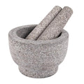 Mortar and Pestle Set,Heavy Duty,Unpolished Granite,6 Inch-2Cup Capacity,Grinder for Spices and Seeds,Grinding,Crushing and Mashing Spices,Nuts,for Guacamole,Garlic Sauce,Gray.