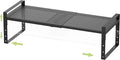 Expandable Stackable Aadjustable Shoe Rack Pantry Shelf for Kitchen Cabinets Counter Shelves Countertop Cupboard Storage Solution,Sturdy Heavy-Duty Metal Construction(1Pack/Black/Large)