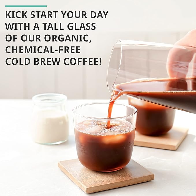 Cold Brew Organic Coarse Ground Flavored Coffee, Coconut Flavor, Dark Roast, Colombian Supremo, Coarse Grind for Cold Brew Coffee & French Press,1 LB