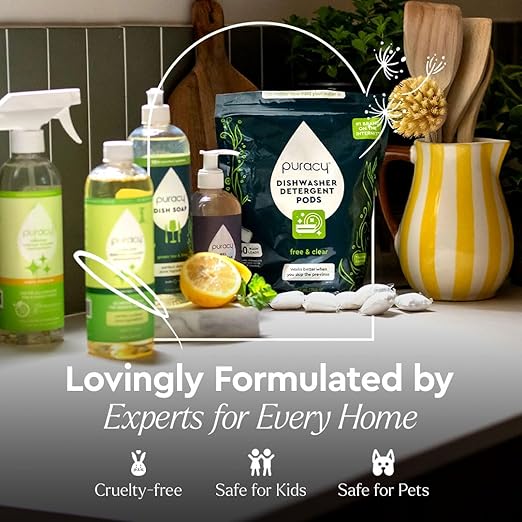 Puracy Dishwasher Pods, Natural Dishwasher Detergent, Citrus Skies Dish tabs - Enzyme-Powered, Spot & Residue Free - TikTok Trend Items, Must Haves from TikTok Made Me Buy It (Citrus Skies, 50 Count)