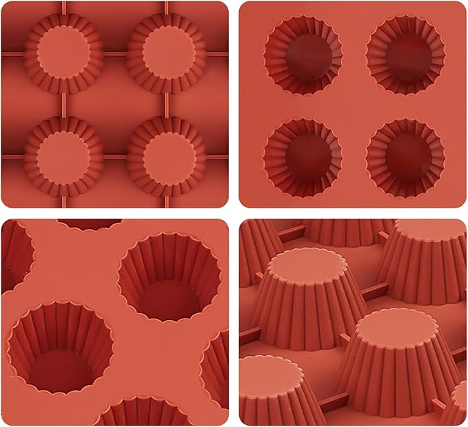 JOERSH 30-Cavity Mini Peanut Butter Cup Mold Silicone Candy Mold Bite Size for Keto Fat Bomb, Dark Chocolate