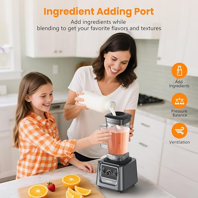 Blenders for Kitchen, 2000W Professional Grade High-Speed Countertop Blender with 68oz Pitcher & 27oz To-Go Cup for Smoothies, Ice, and Frozen Fruit, BPA-Free, Dishwasher Safe