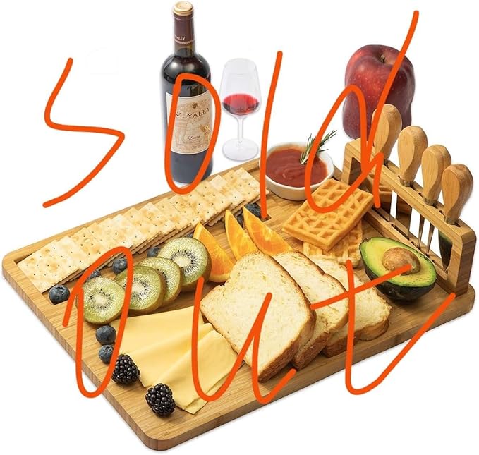 Cutting Board Wood Chopping Board Double Sided Charcuterie Boards Serving Board Kitchen Essential House Warming Hostess Host Gift Serving Tray for Christmas Wedding Birthday Anniversary Gold