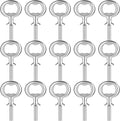 Metal Bottle Opener Kit Blank Bottle Opener Stainless Steel Open Inserts Hardware for Wedding Wine Party DIY Project Craft Wood Turning(Silver,15 Pieces)