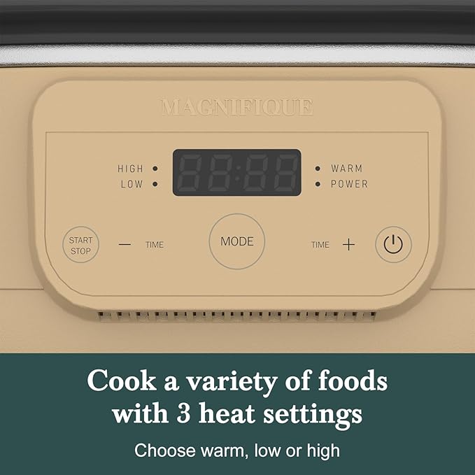 6 Quart Programmable Slow Cooker Removable Healthy Nonstick Pot - Small Kitchen Appliance for Family Dinners - Serves 6+ People - Heat Settings: Keep Warm Brown Sugar
