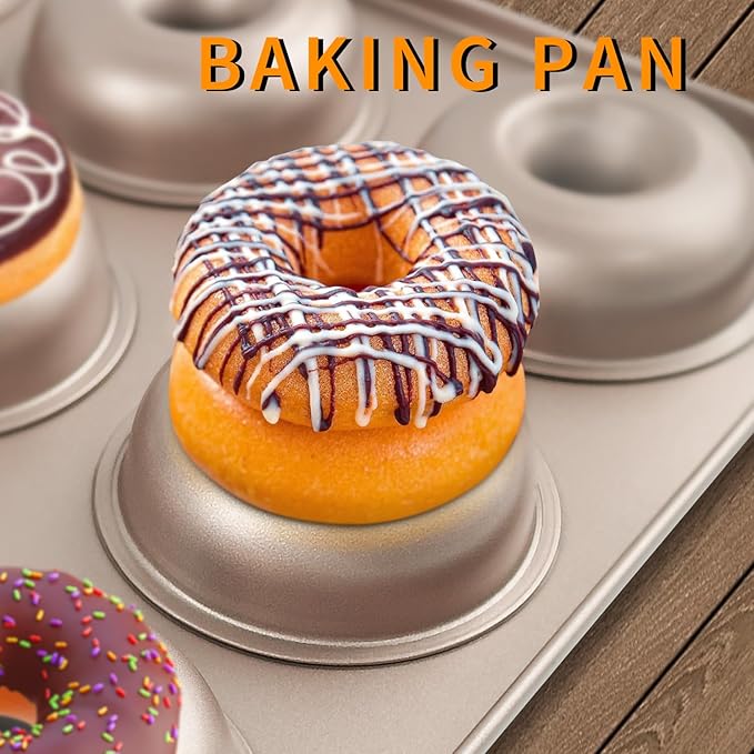12 Cavity Donut Baking Pans Nonstick Donut Pan Carbon Steel Ring Donut Baking Tins Doughnut Pans Donut Molds Baking Pan