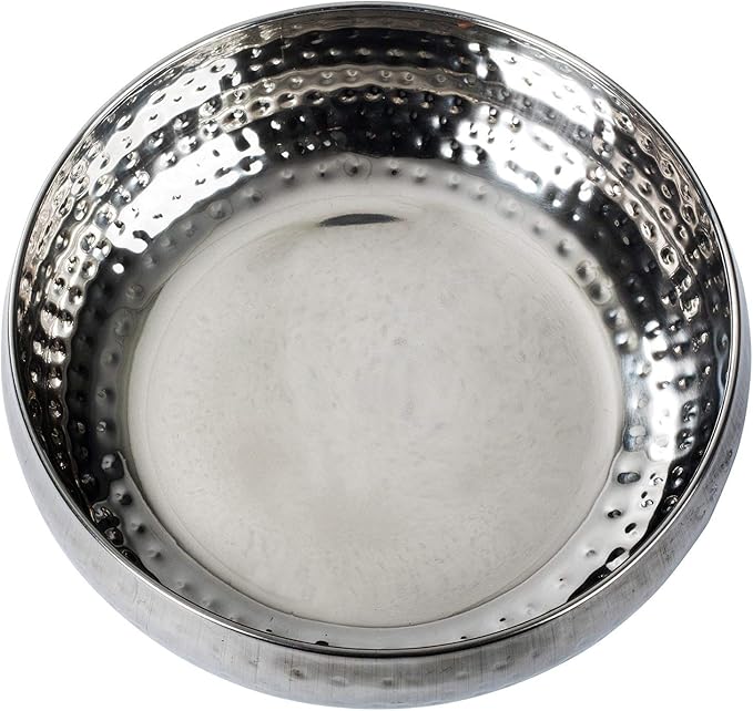 Salad Bowl and Serving Utensils - Hammered Detailing - Stainless Steel Mixing Bowls with Lids- Luxurious Serving Bowls (12" Hammered Salad Bowl)