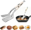 11.5-inch Stainless Steel Tongs for Cooking – Versatile Metal Spatula Tongs for Flipping, Picking Up, Cutting, and Stir-Frying Meats and Other Foods. Kitchen Tongs Durable and Multifunctional(White)