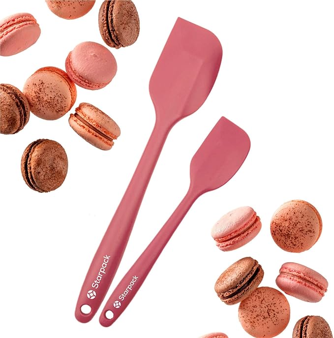 Starpack 'Scrape & Stir' Silicone Spatula Set (2 Pcs) - Heat Resistant Spatulas Set 600°F - Food Grade Kitchen Spatulas - LFGB Grade Nonstick Baking and Cooking Rubber Spatula Set