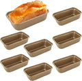 8 PCS Mini Loaf Pans Nonstick Carbon Steel Baking Bread Pan Bread Loaf Pan for Baking Loaf Tin Pan Meatloaf Baking Pan Small Bread Tins for Homemade Banana Bread, 6.1 x 3.3 inch