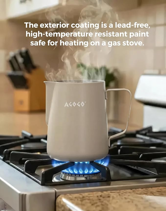 AGOGO Compact Portable Pour Over Coffee Maker Set - Easy Cleaning 304 Stainless Steel Dripper Set for Camping & 50 Filters Paper & Cleaning Rag (Cream, 600ml)