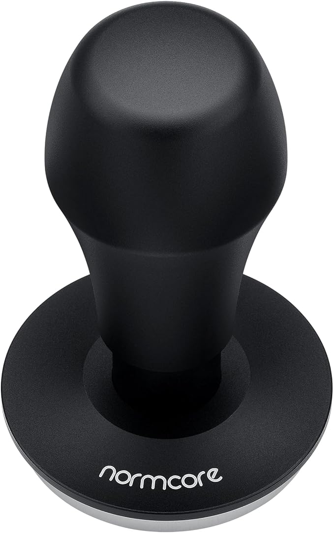 Normcore 57mm Coffee Tamper V4.1 with Click Sound Feedback, Spring Loaded Tamper With Stainless Steel Flat Base, Compatible with Lelit Anna Portafilter, Black
